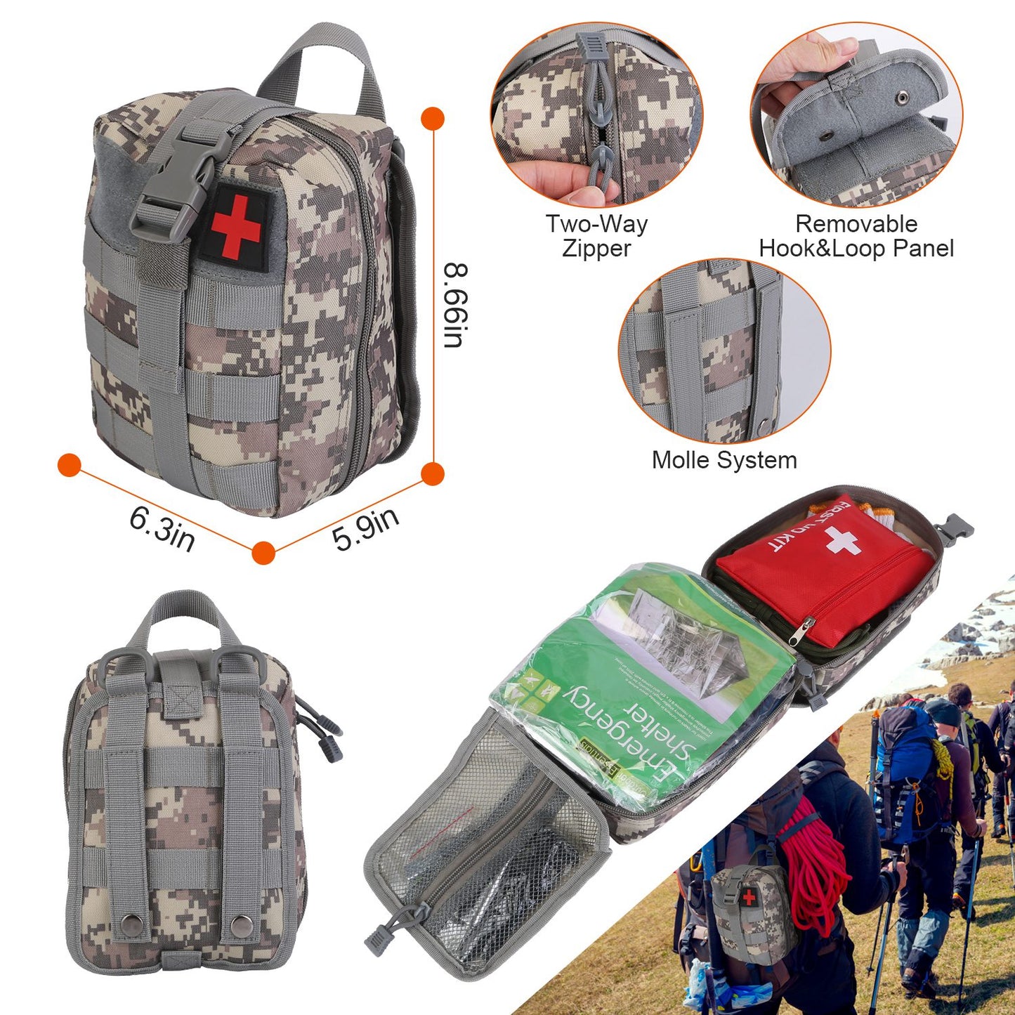 125Pcs Survival Kit - Professional Emergency Survival First Aid Kit, Supplies, Multi-tools
