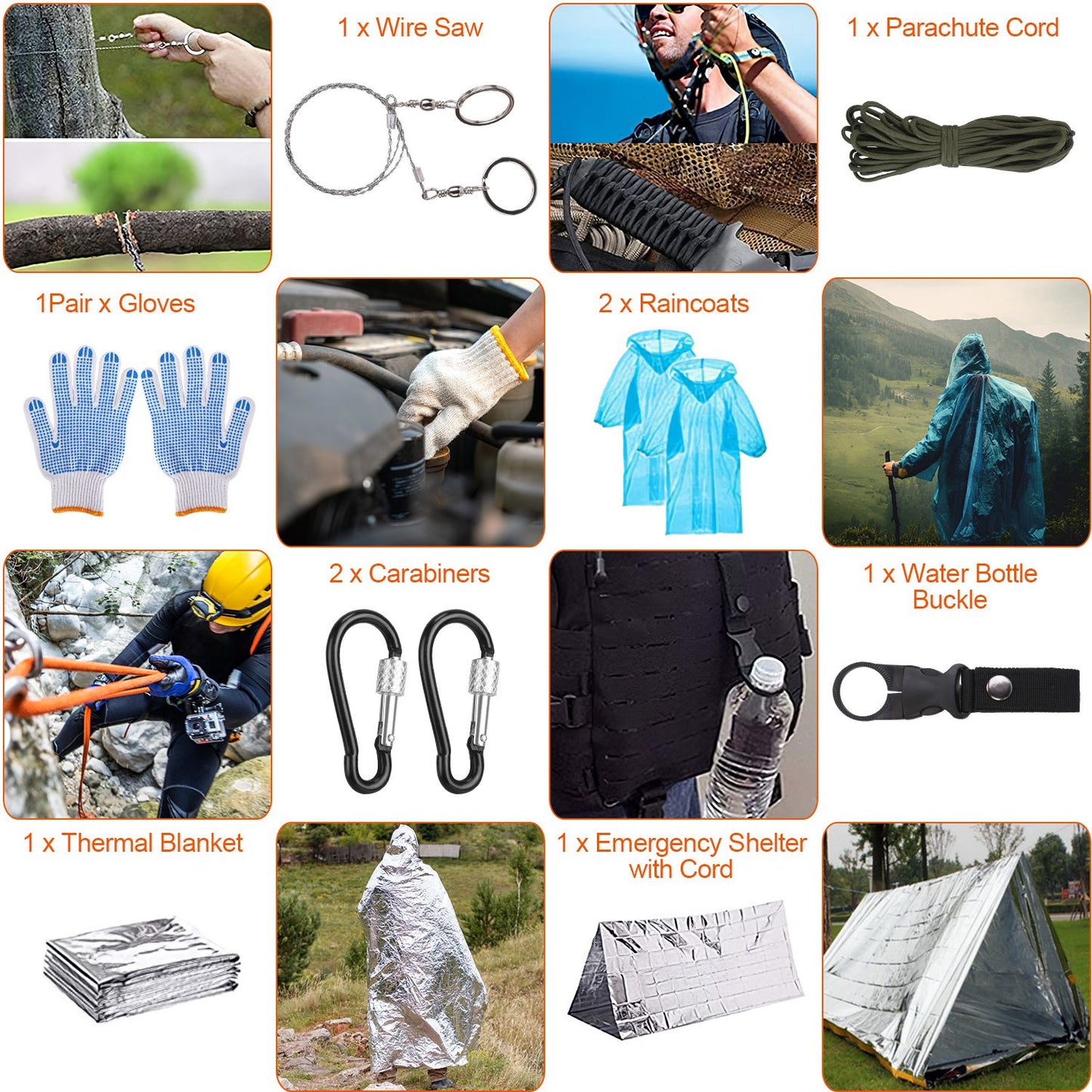 125Pcs Survival Kit - Professional Emergency Survival First Aid Kit, Supplies, Multi-tools